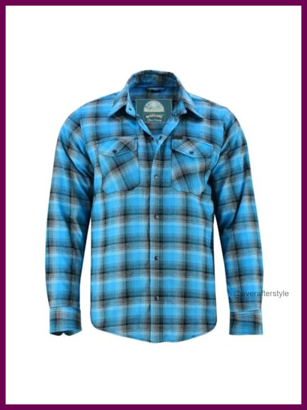 Men's Plaid Flannel Shirt Long Sleeve Button Down Biker Casual